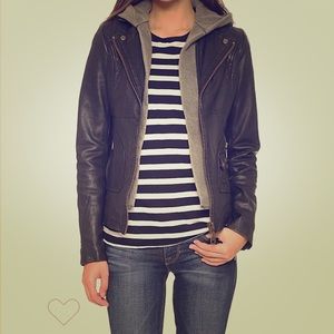 Retro style real leather Doma jacket
